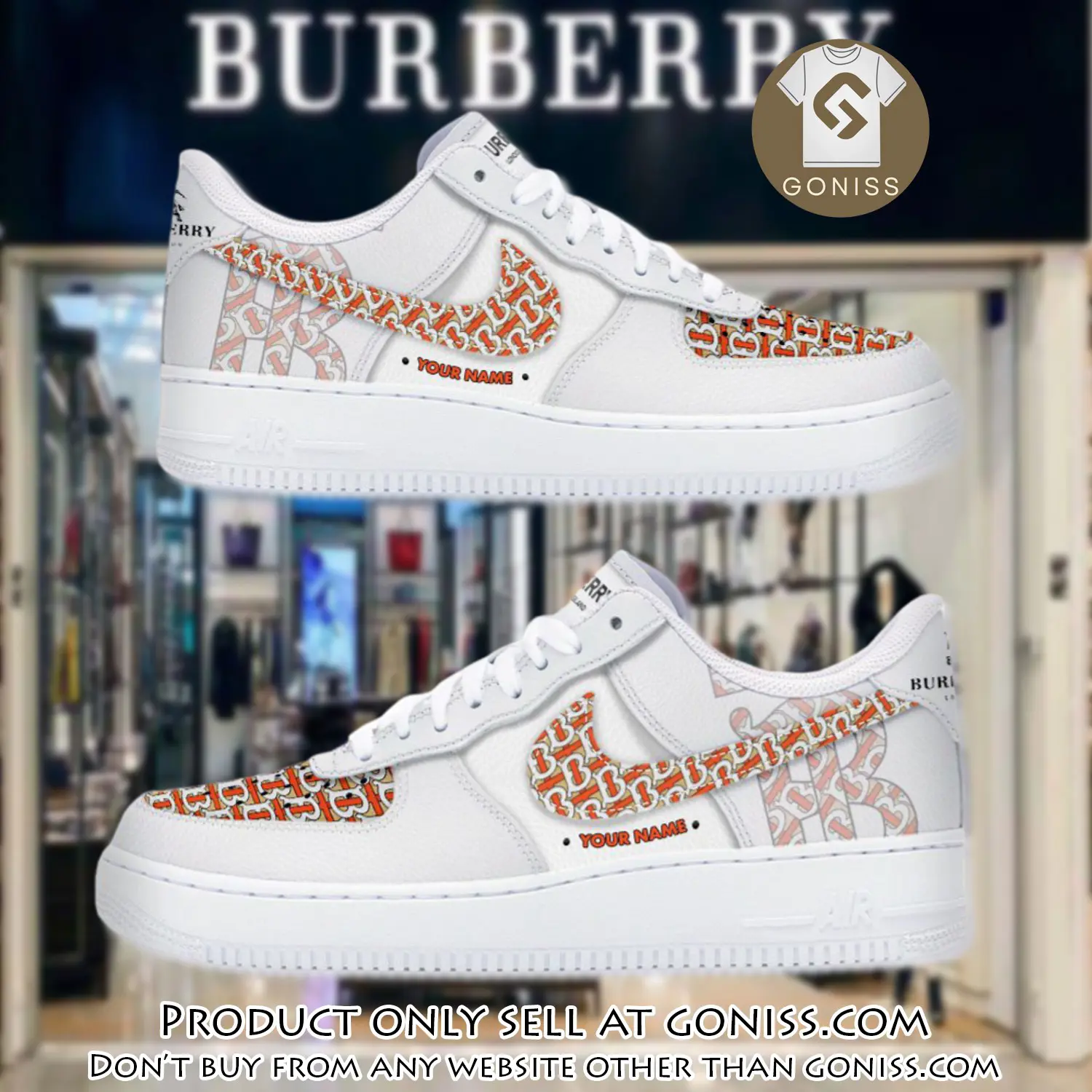 Personalized burberry luxury air force 1 sneakers limited af1 shoes oaf1003 gn5024650